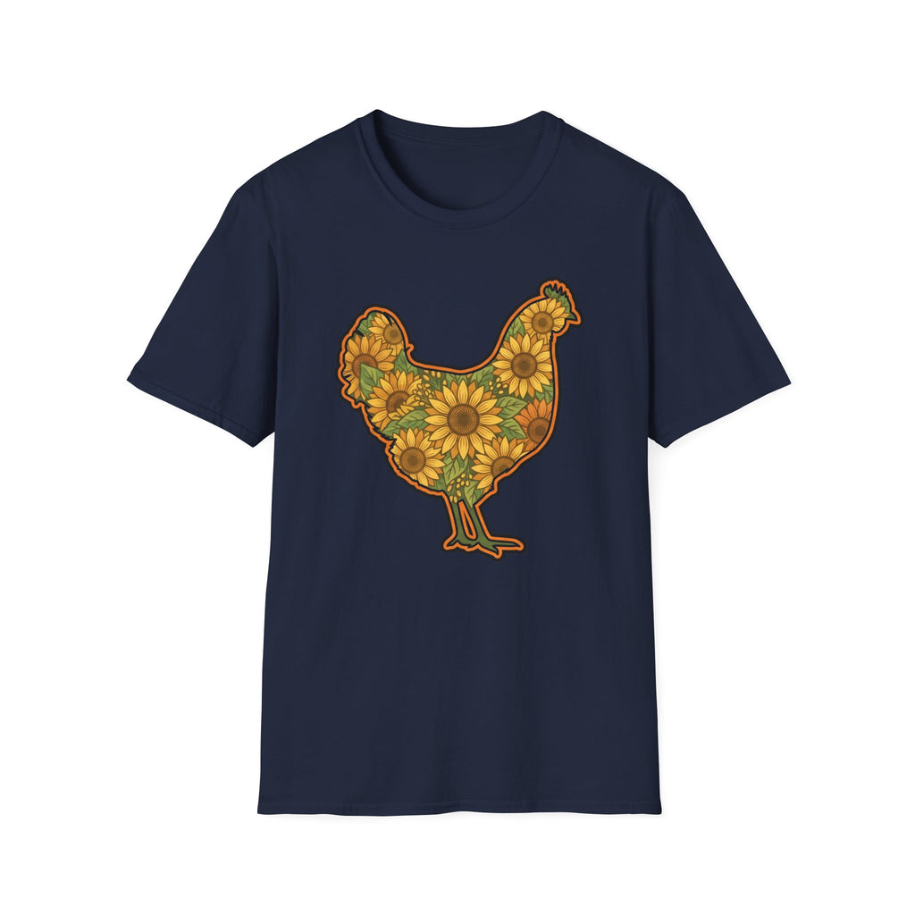 Hen Silhouette Sunflower V T-Shirt