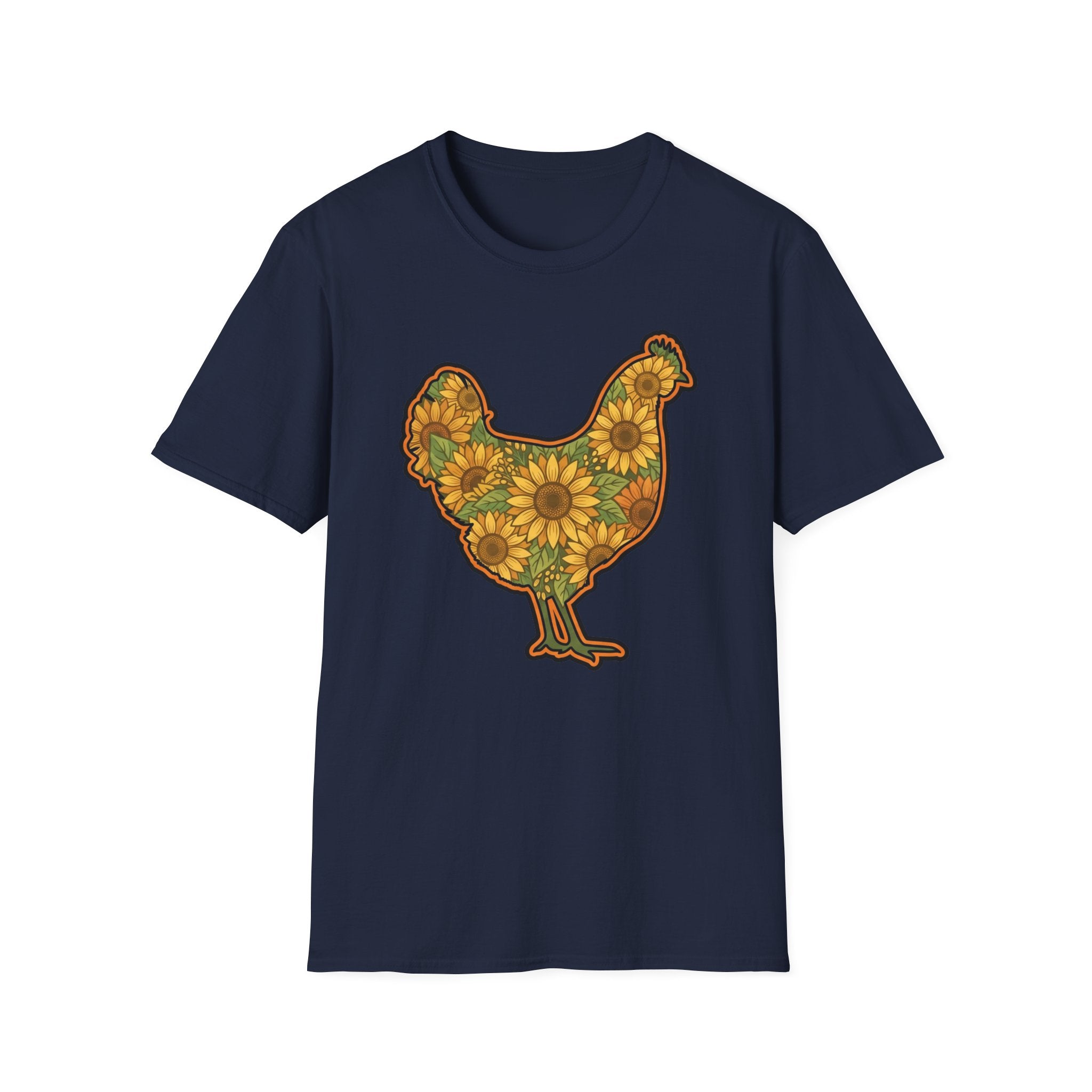 Hen Silhouette Sunflower V T-Shirt