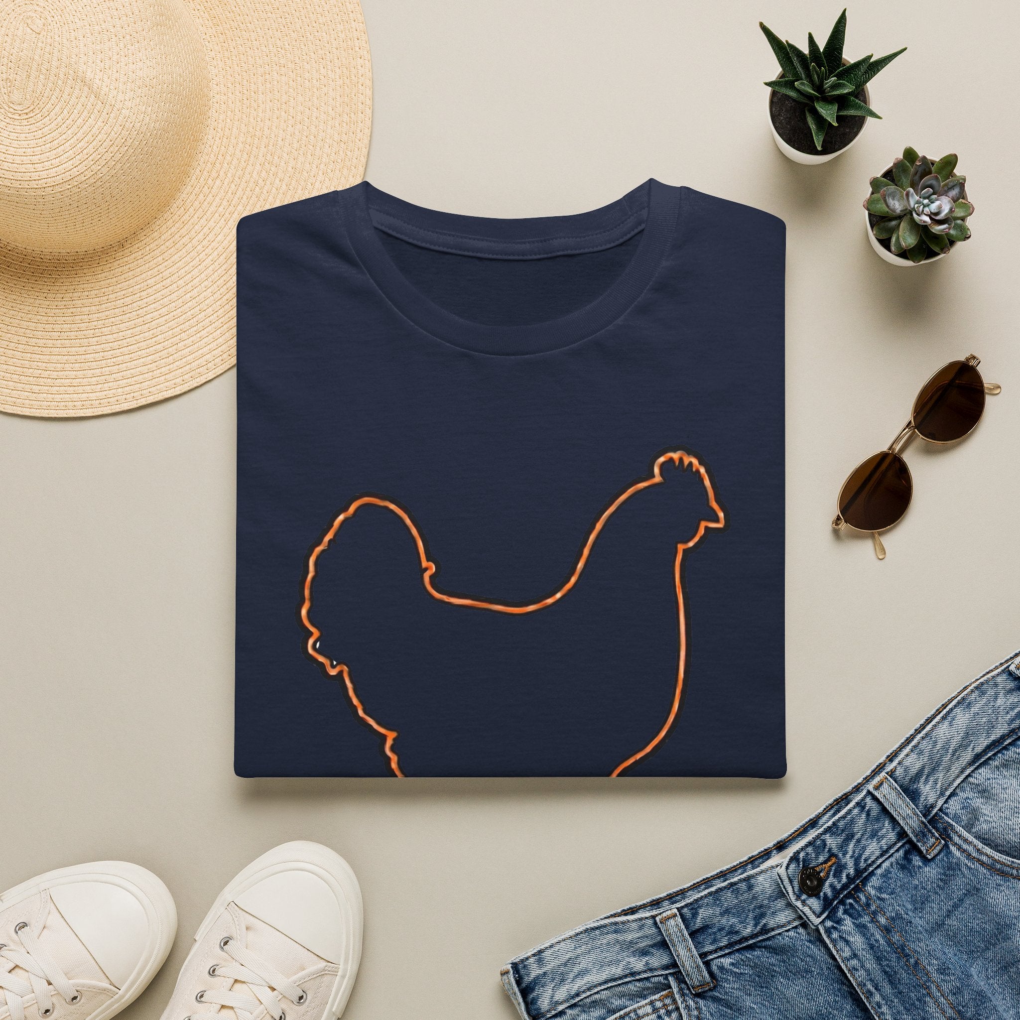 Hen Silhouette White T-Shirt