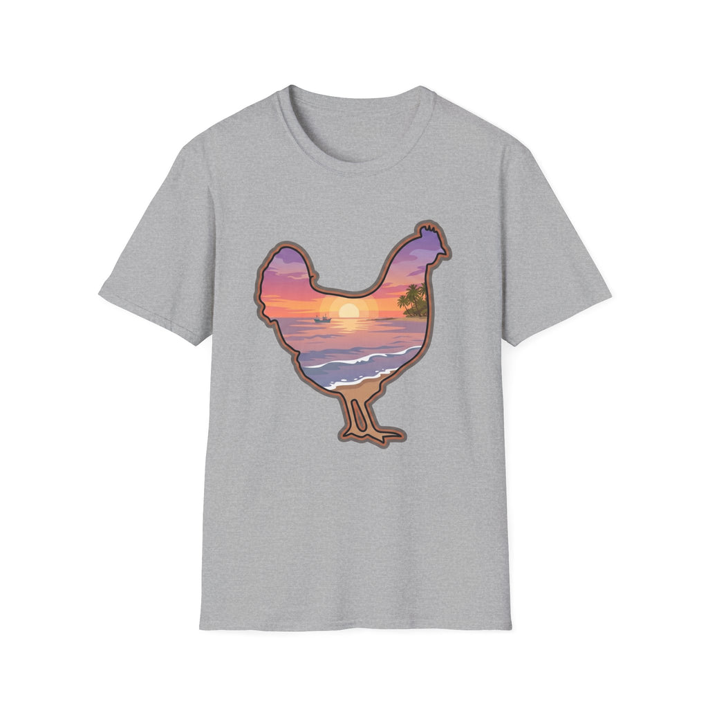 Hen Silhouette Beach V T-Shirt