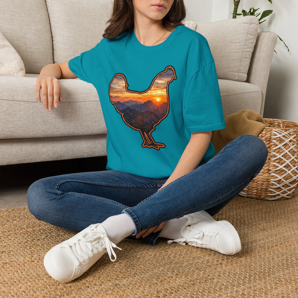 Hen Silhouette Mountain Sunset T-Shirt