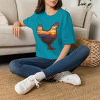 Hen Silhouette Mountain Sunset T-Shirt