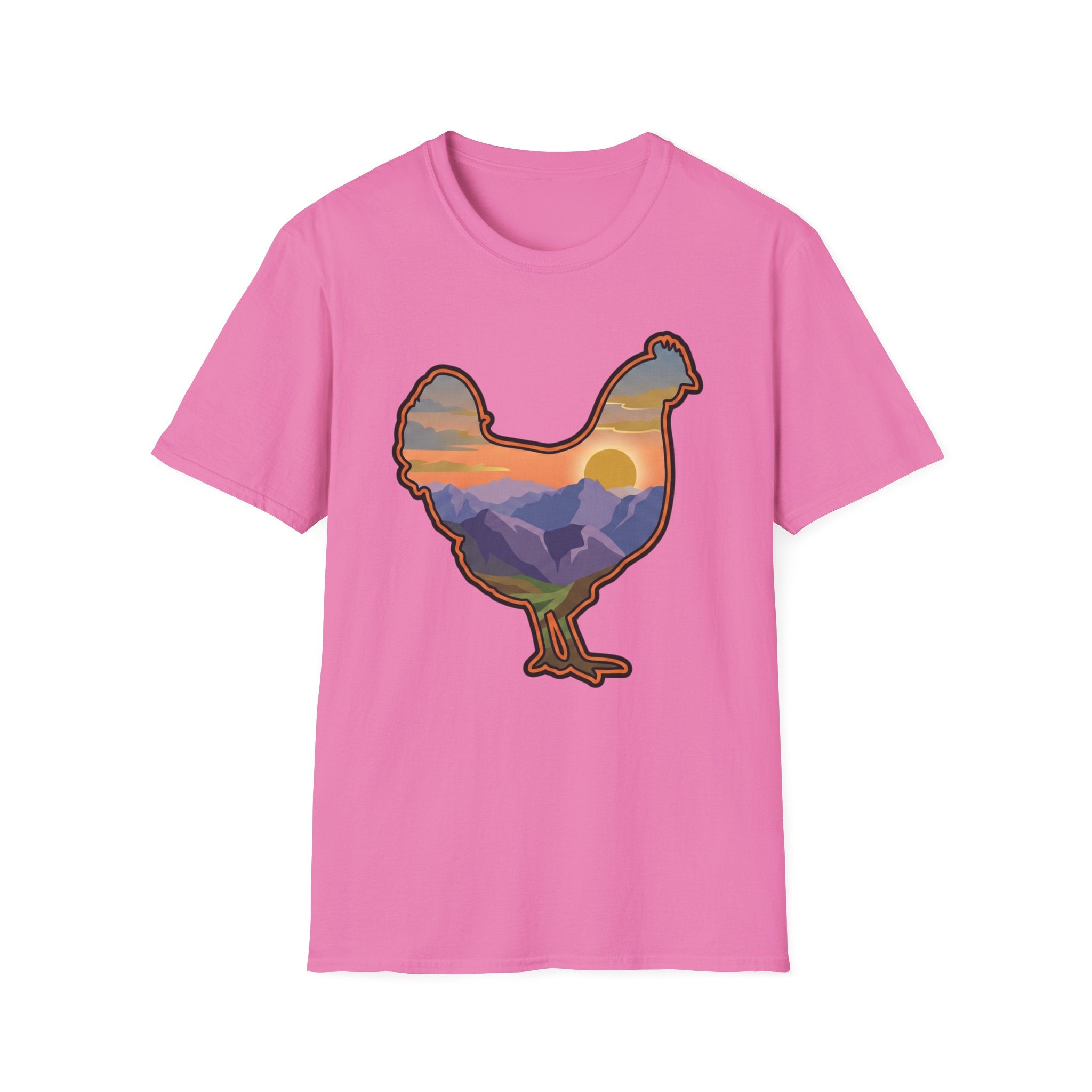 Hen Silhouette Mountain Sunset V T-Shirt