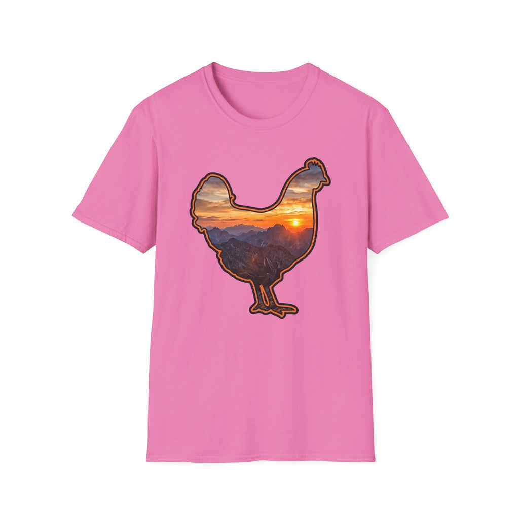 Hen Silhouette Mountain Sunset T-Shirt