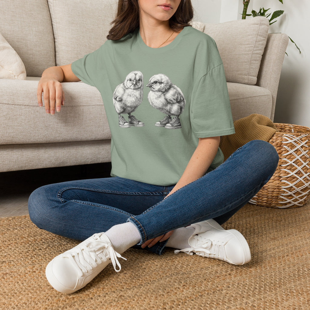 Baby Chicks in Clucks Drawing T-Shirt