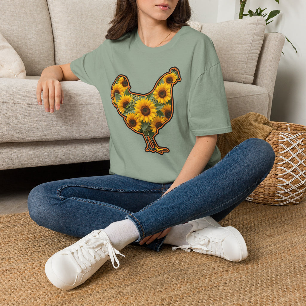 Hen Silhouette Sunflower T-Shirt