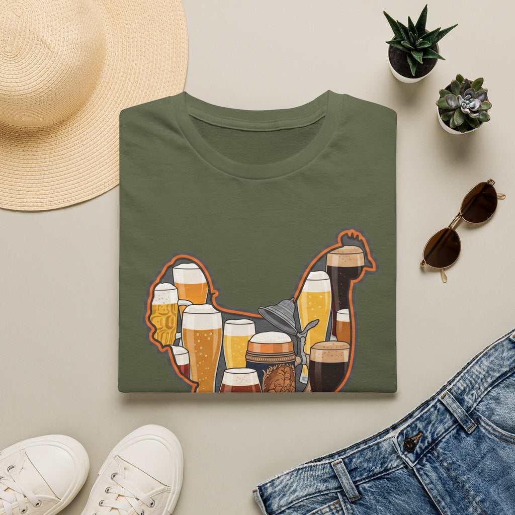 Hen Silhouette Beer V T-Shirt