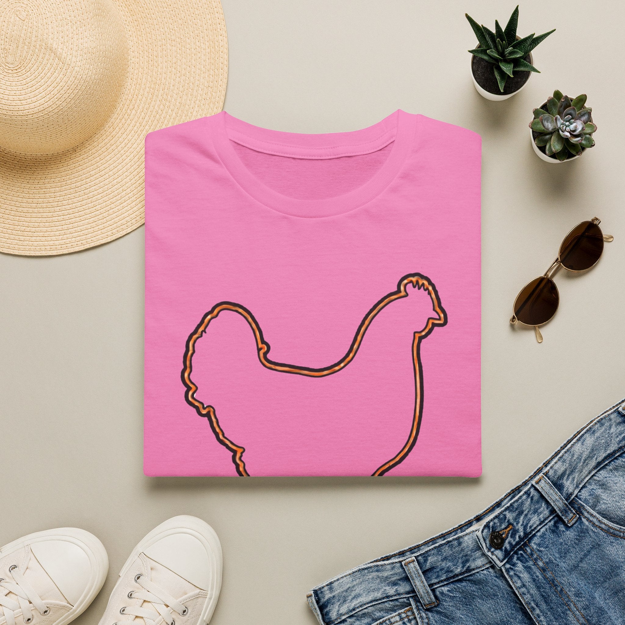 Hen Silhouette White T-Shirt