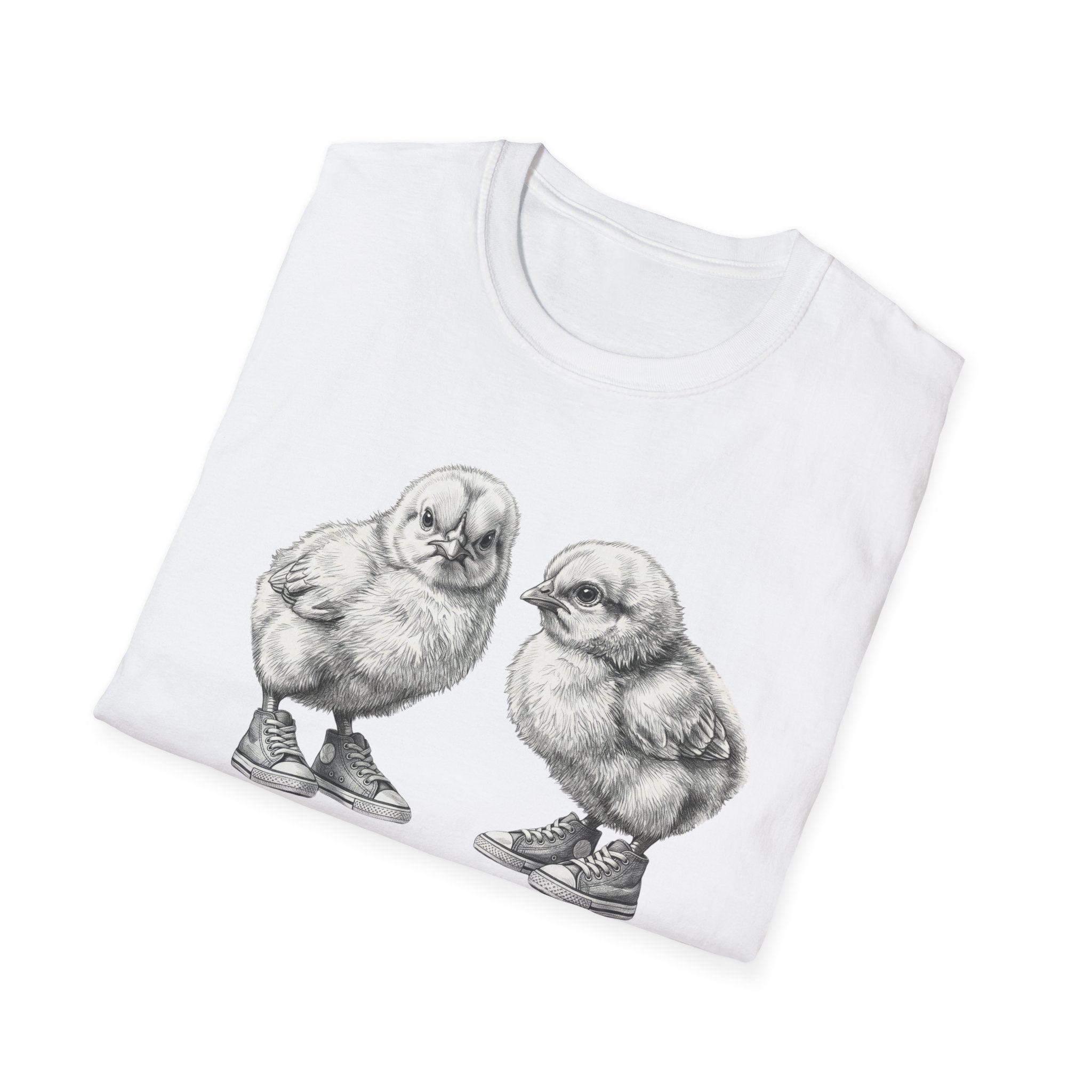 Baby Chicks in Clucks Drawing T-Shirt