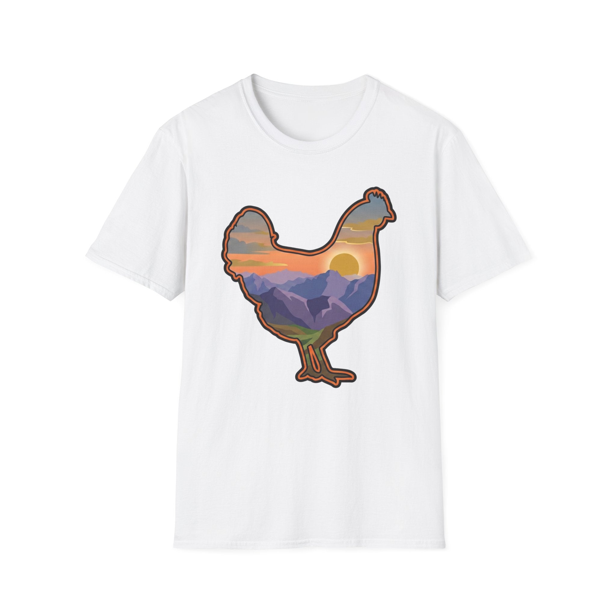 Hen Silhouette Mountain Sunset V T-Shirt