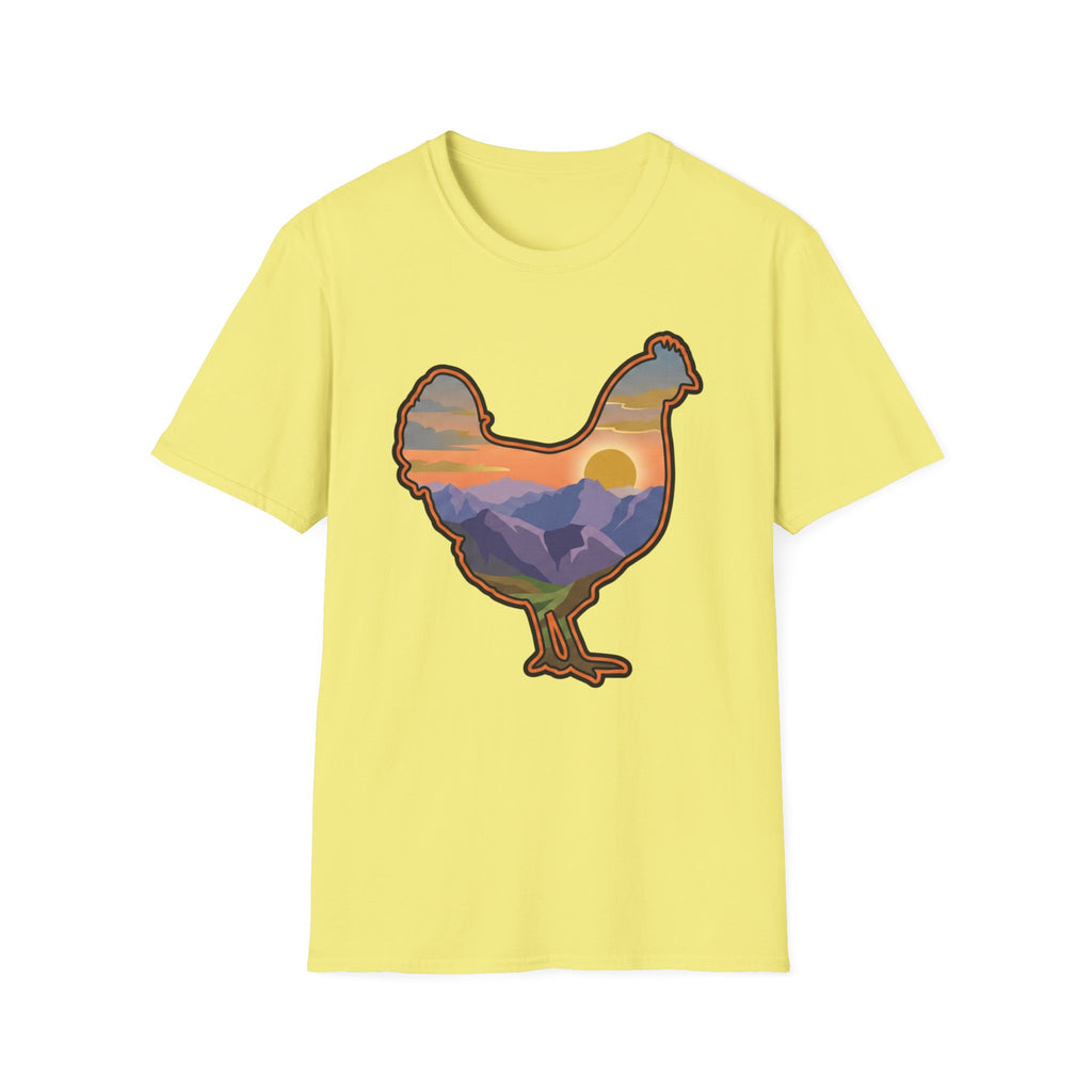 Hen Silhouette Mountain Sunset V T-Shirt