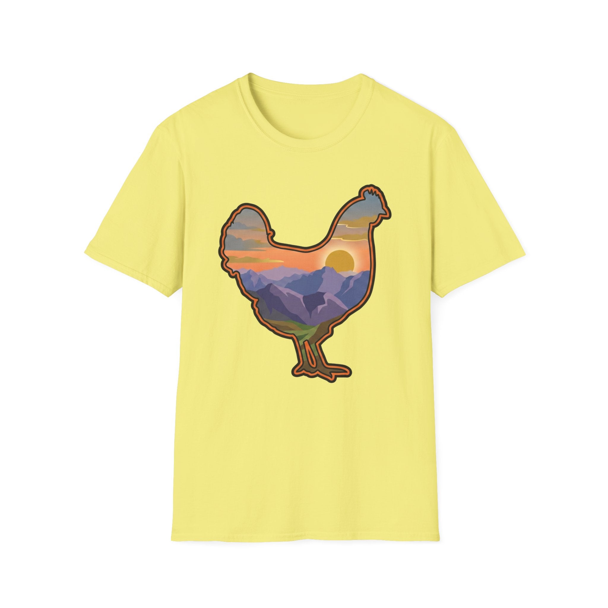 Hen Silhouette Mountain Sunset V T-Shirt