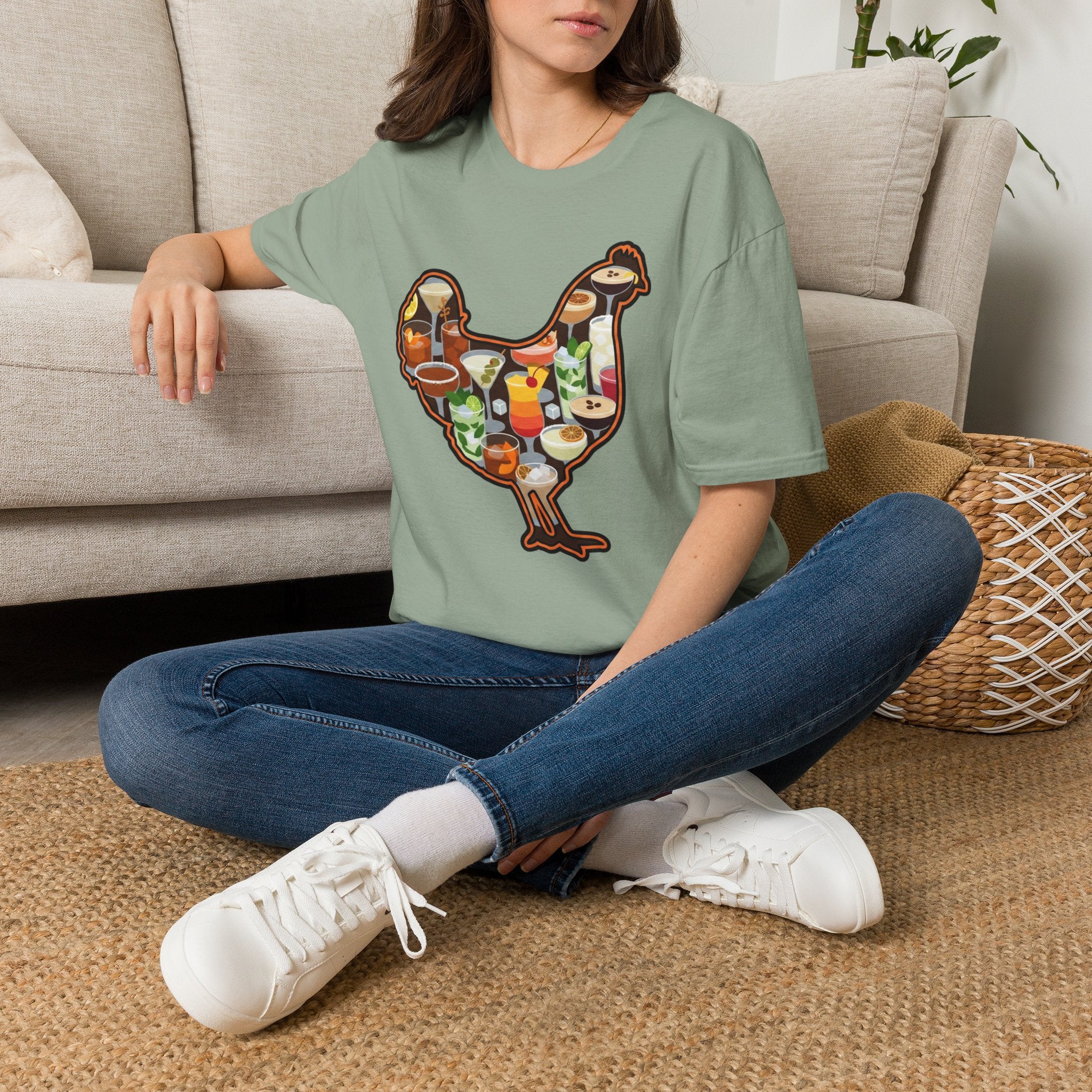 Hen Silhouette Cocktails V T-Shirt
