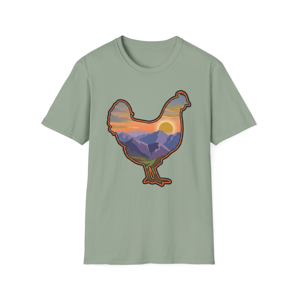 Hen Silhouette Mountain Sunset V T-Shirt
