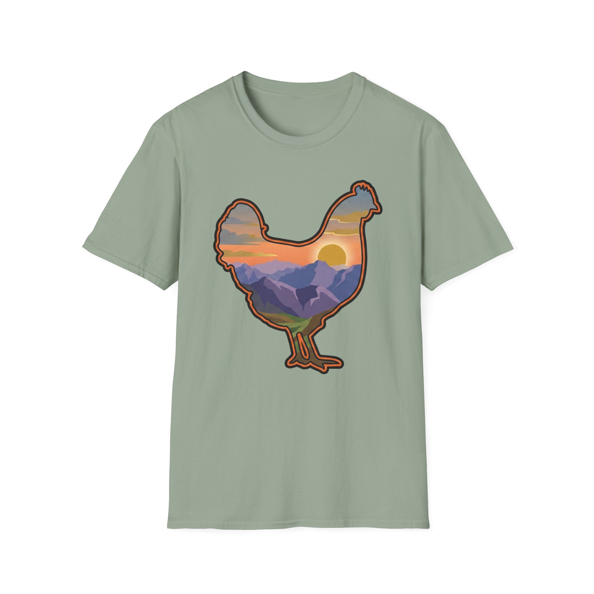Hen Silhouette Mountain Sunset V T-Shirt