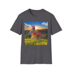 3 Rooster Sunrise Barn T-Shirt