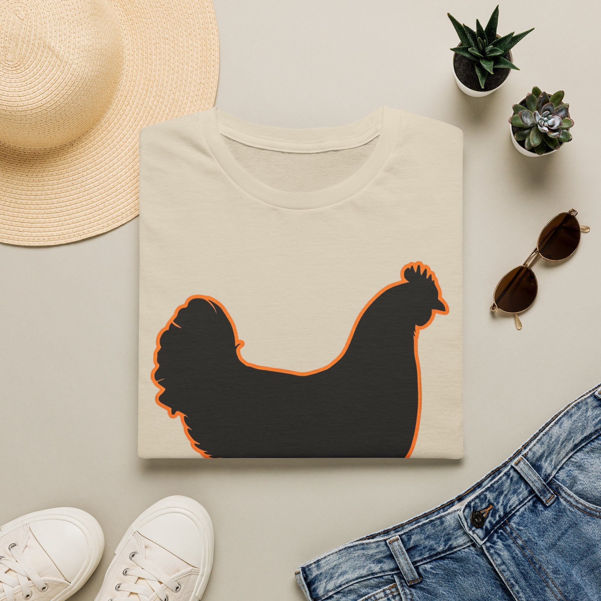 Hen Silhouette Black T-Shirt
