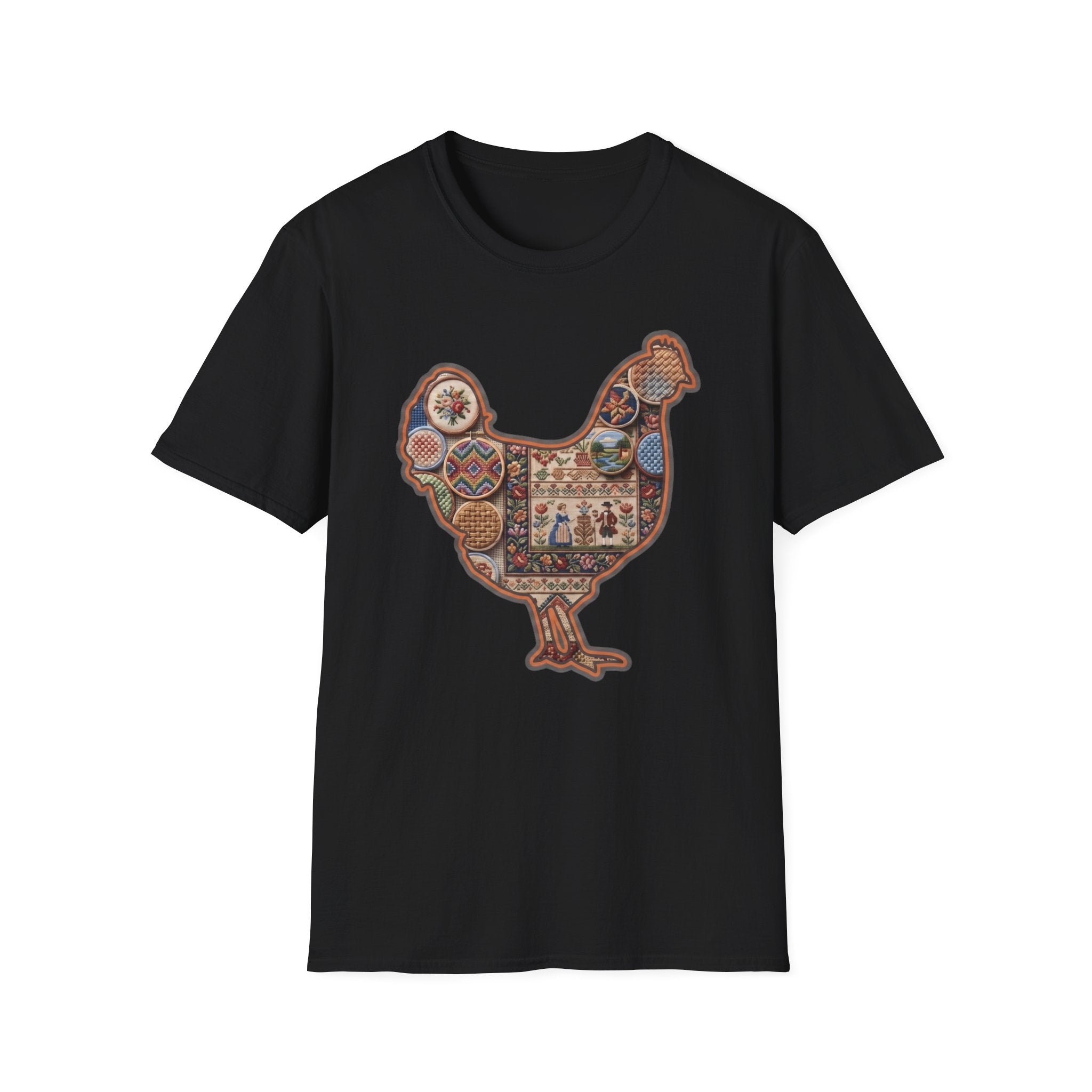 Hen Silhouette Needlepoint T-Shirt