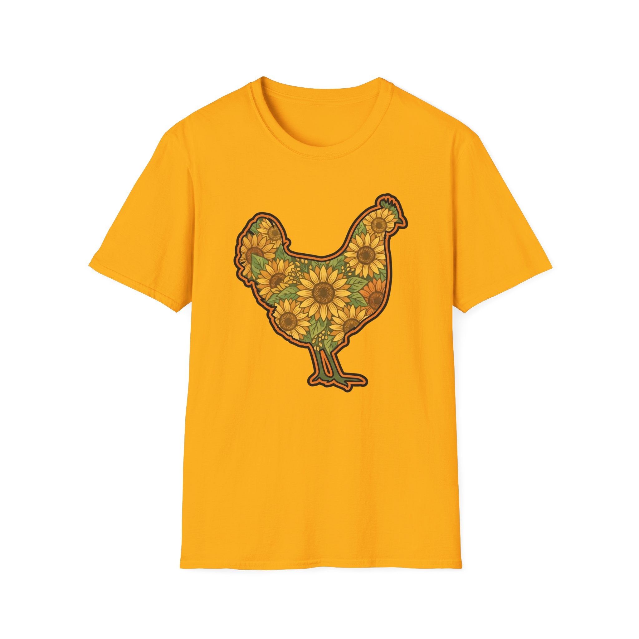 Hen Silhouette Sunflower V T-Shirt