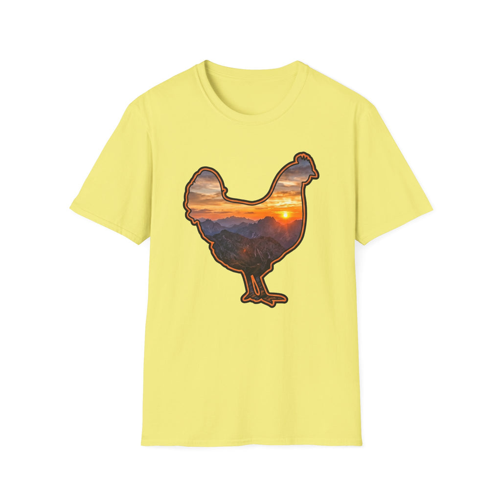 Hen Silhouette Mountain Sunset T-Shirt