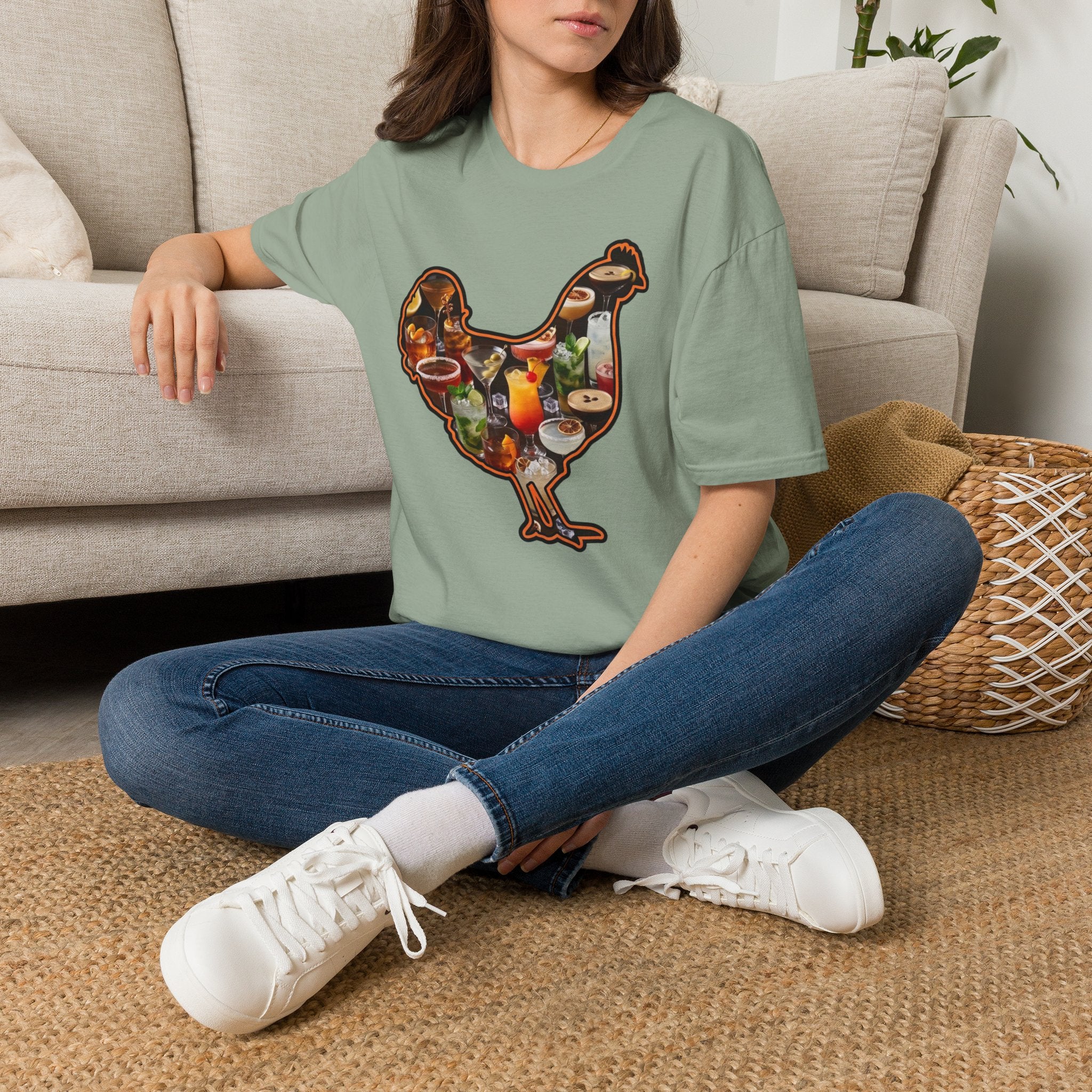 Hen Silhouette Cocktails T-Shirt
