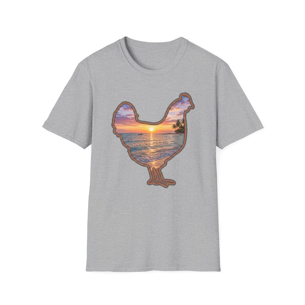 Hen Silhouette Beach T-Shirt