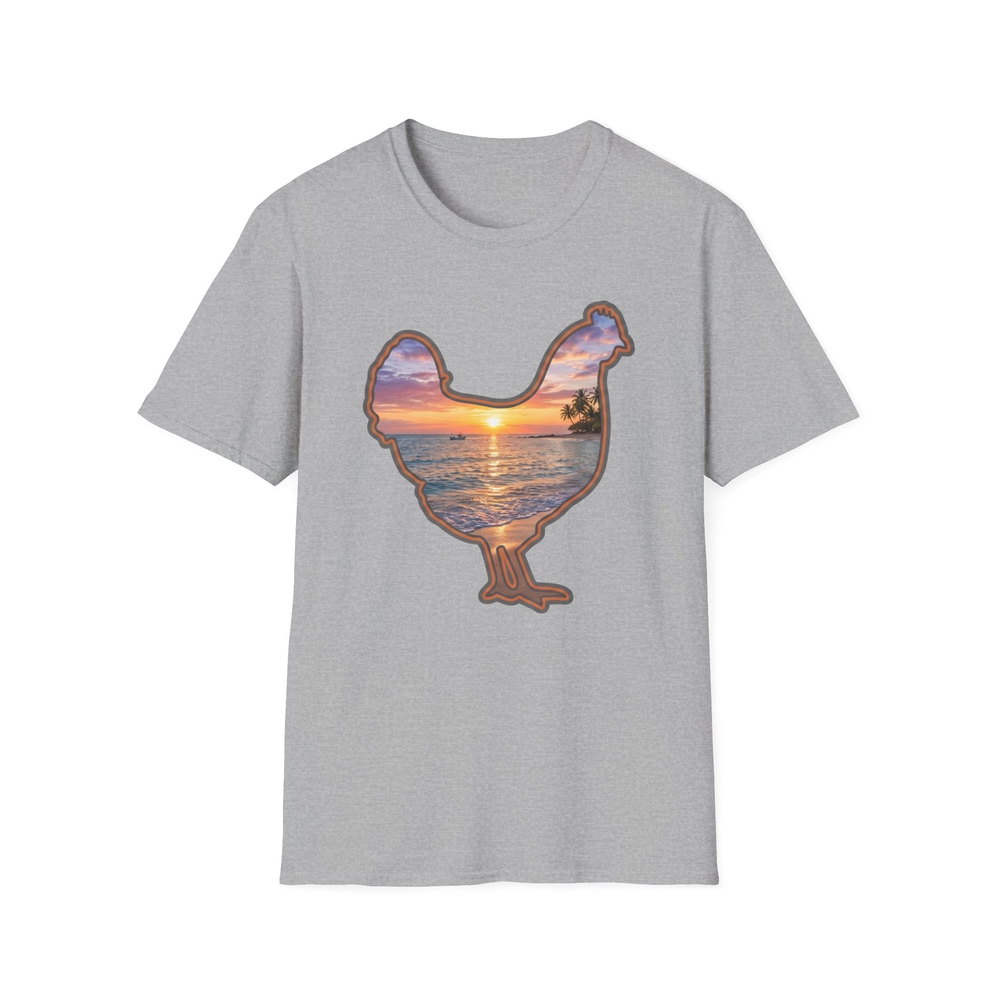 Hen Silhouette Beach T-Shirt