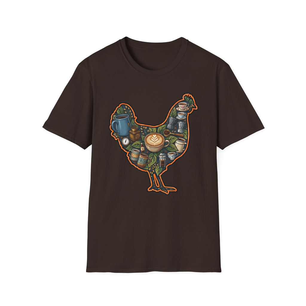 Hen Silhouette Coffee V T-Shirt