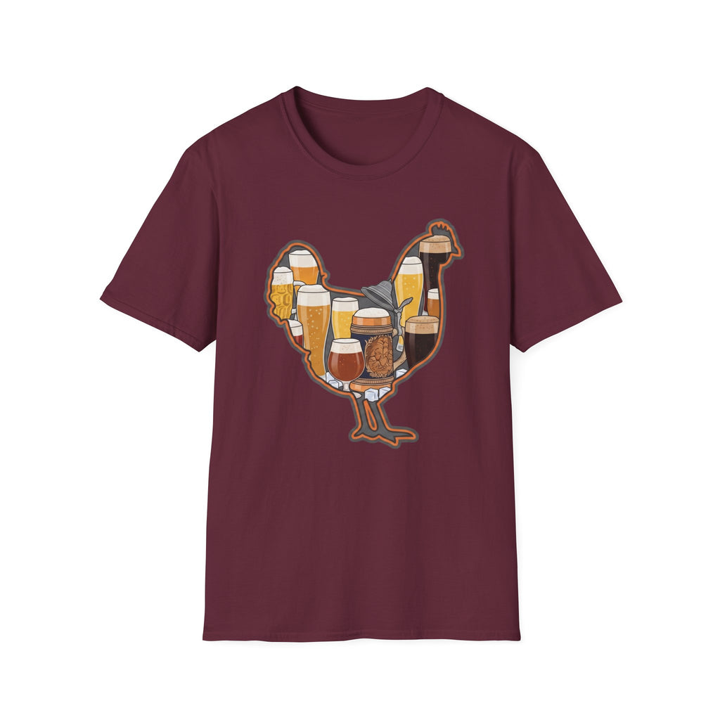 Hen Silhouette Beer V T-Shirt