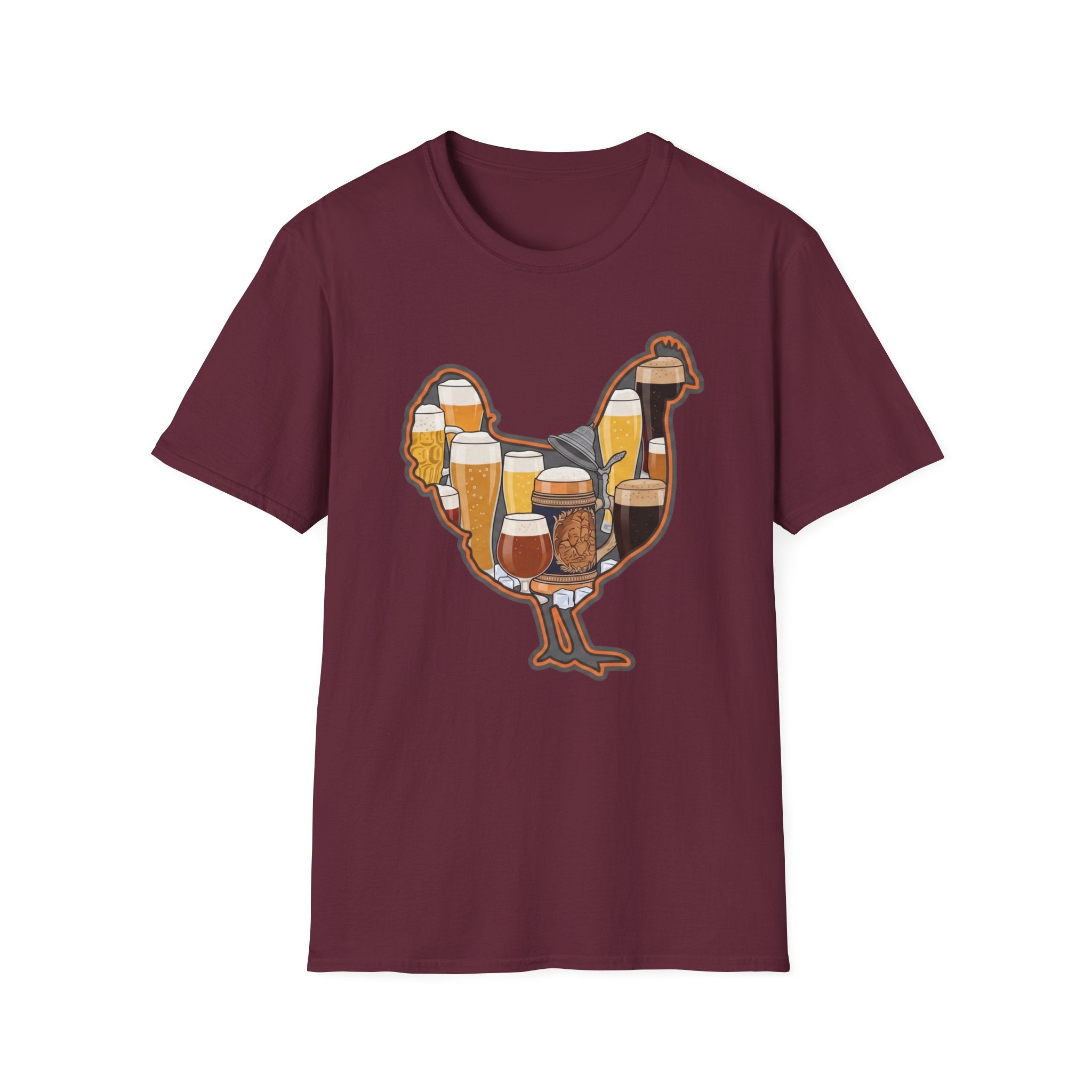 Hen Silhouette Beer V T-Shirt