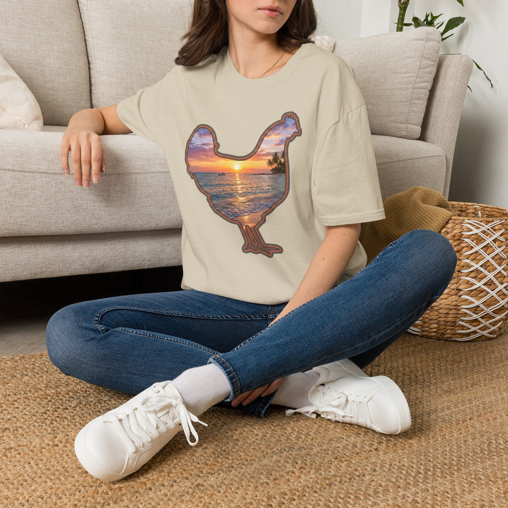 Hen Silhouette Beach T-Shirt