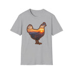 Hen Silhouette Mountain Sunset T-Shirt