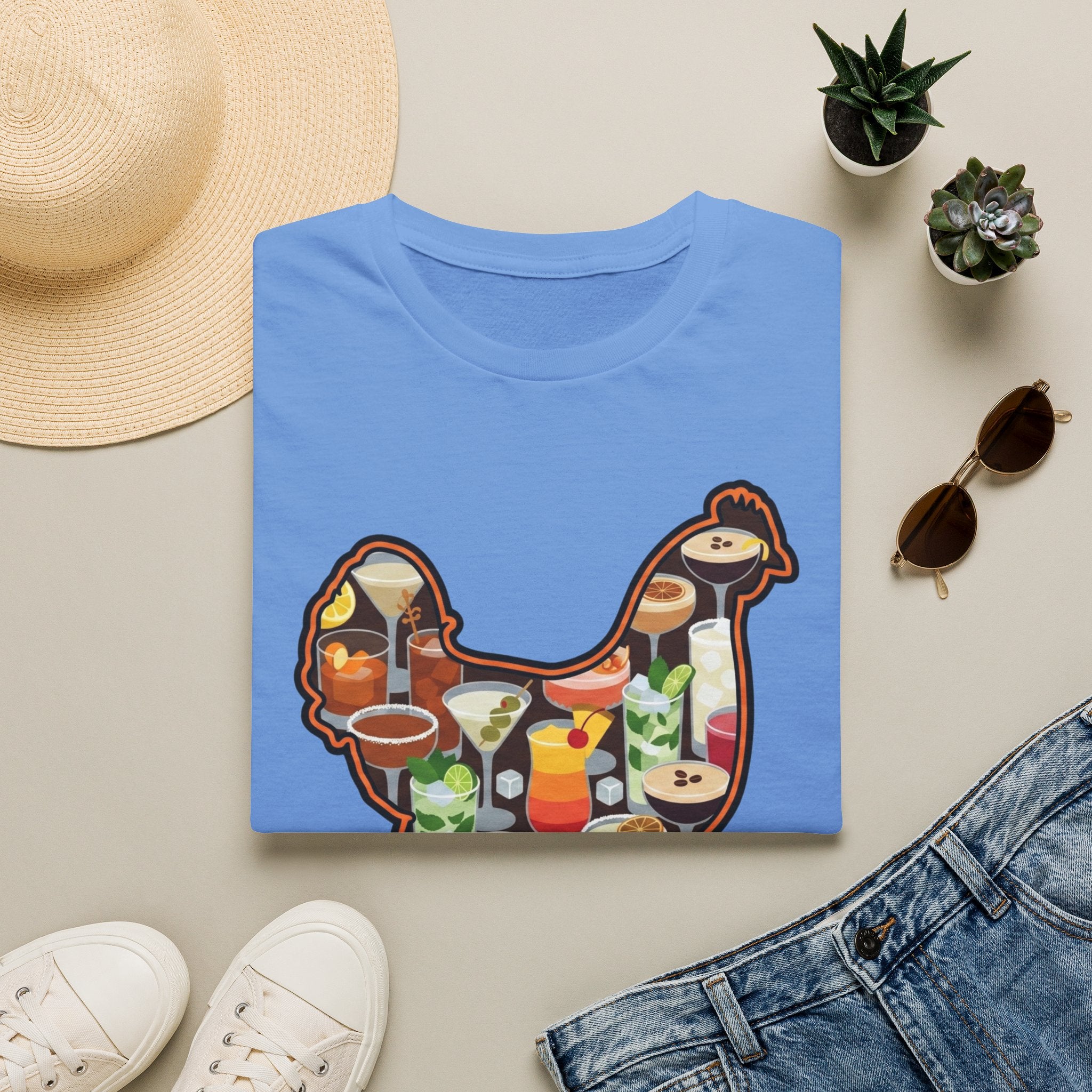 Hen Silhouette Cocktails V T-Shirt