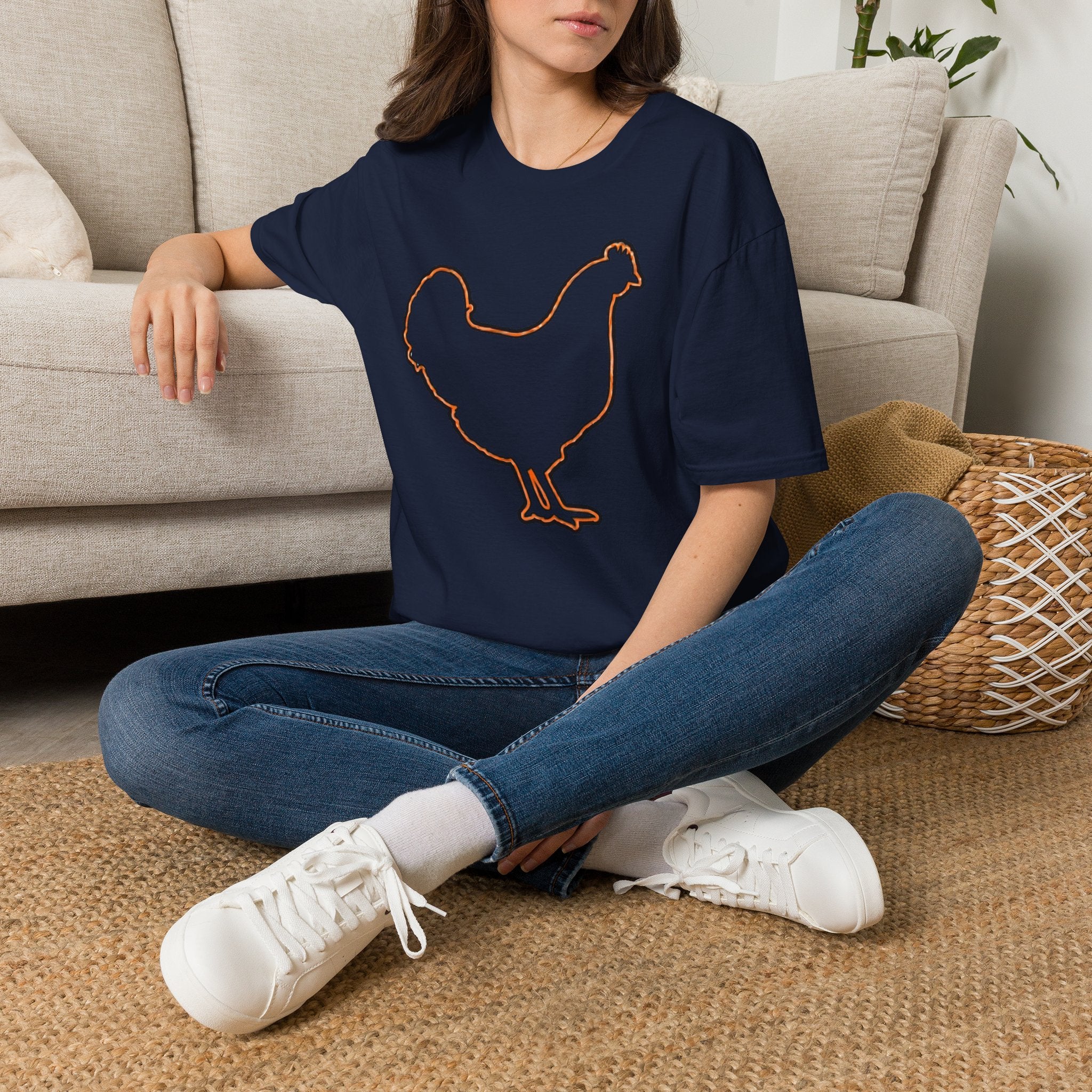 Hen Silhouette White T-Shirt