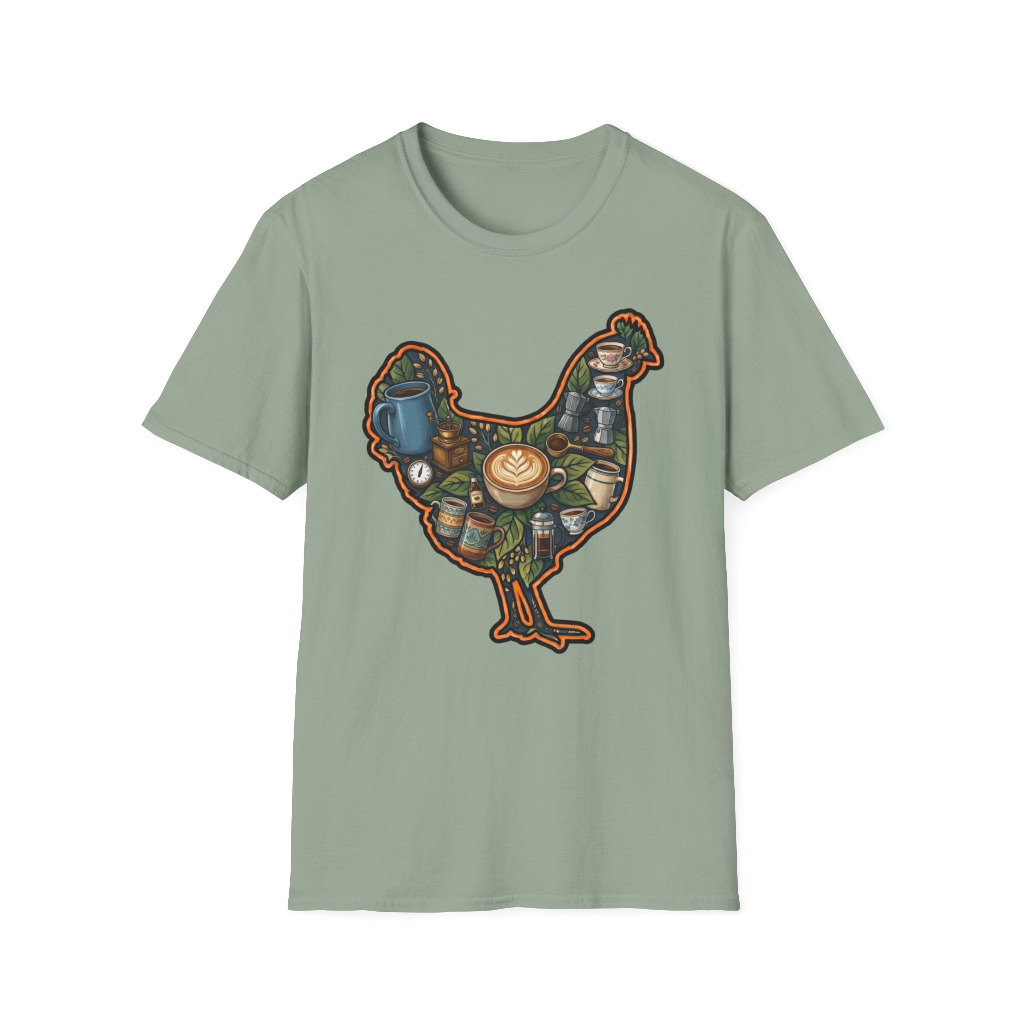Hen Silhouette Coffee V T-Shirt