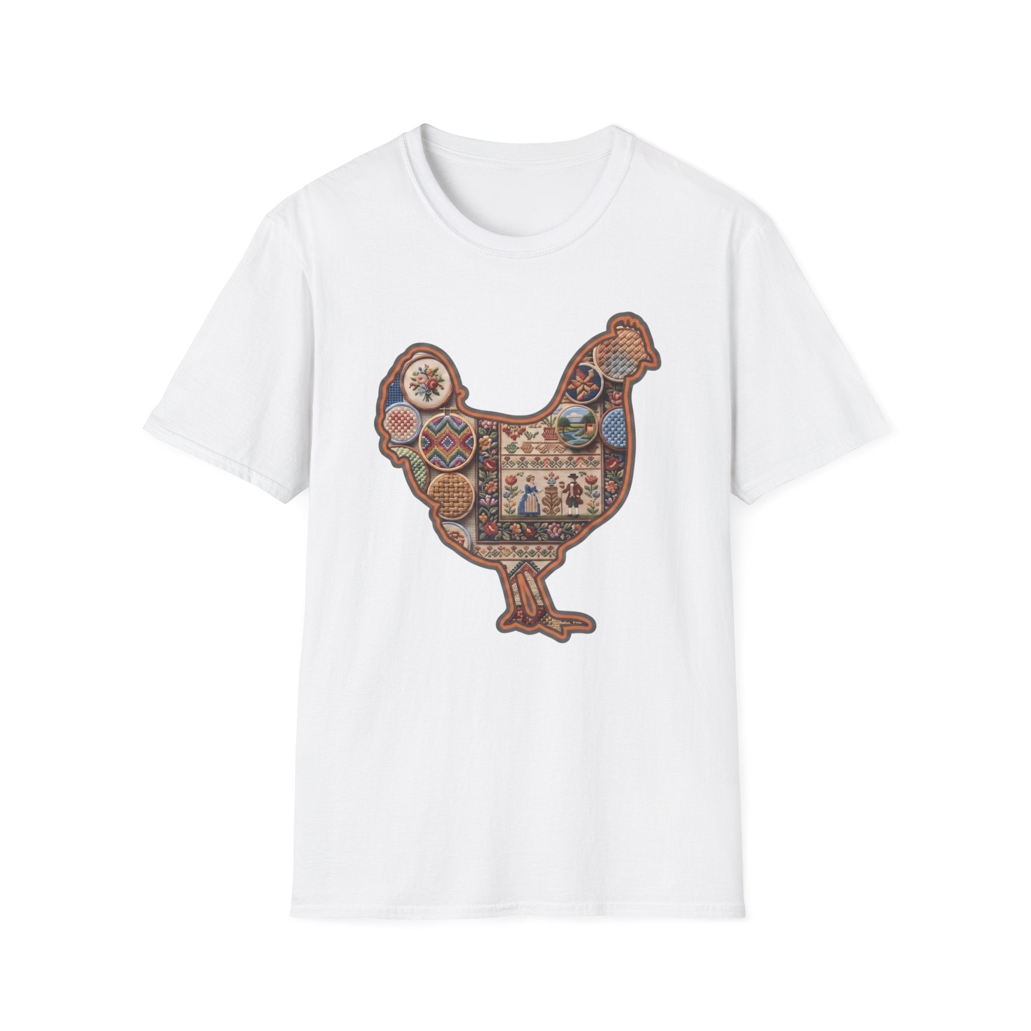 Hen Silhouette Needlepoint T-Shirt