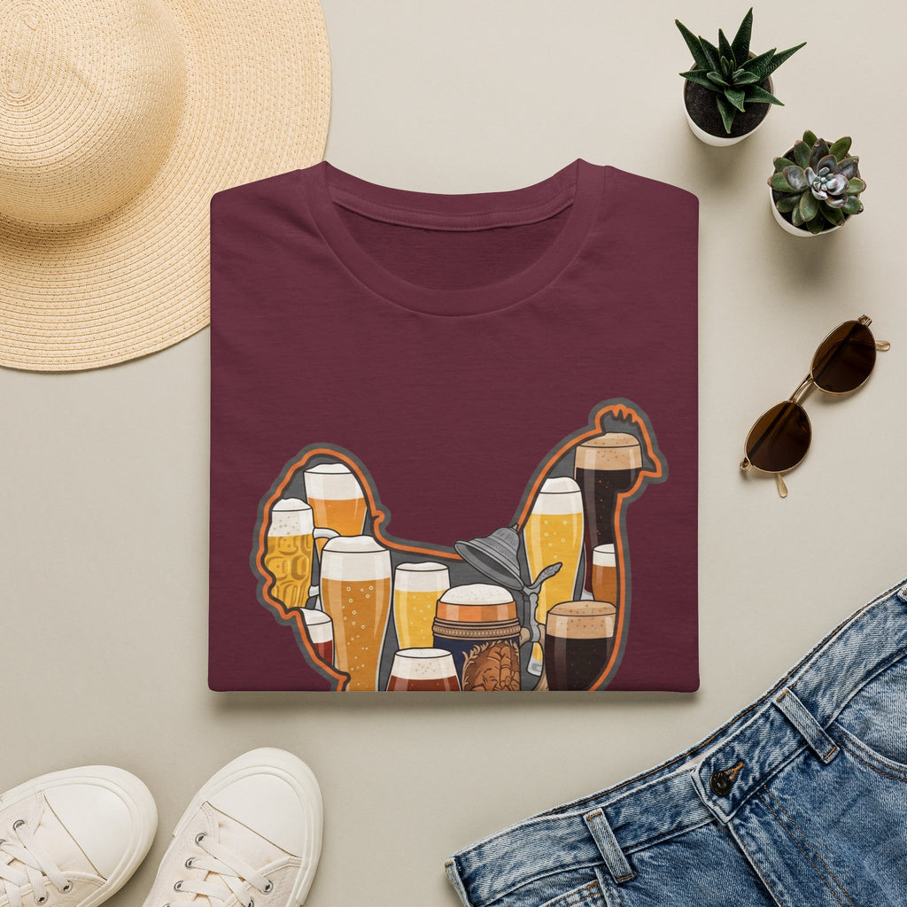 Hen Silhouette Beer V T-Shirt