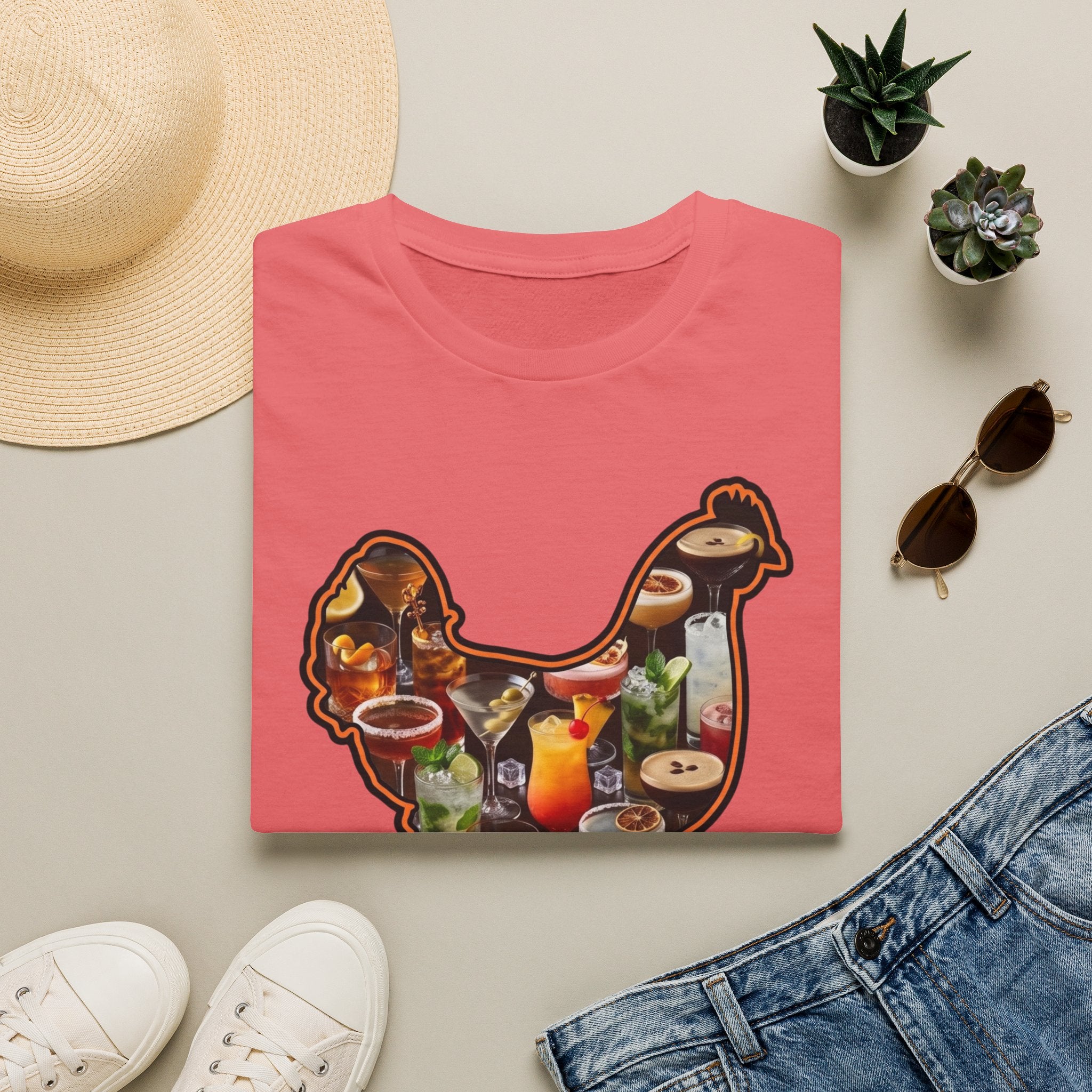 Hen Silhouette Cocktails T-Shirt