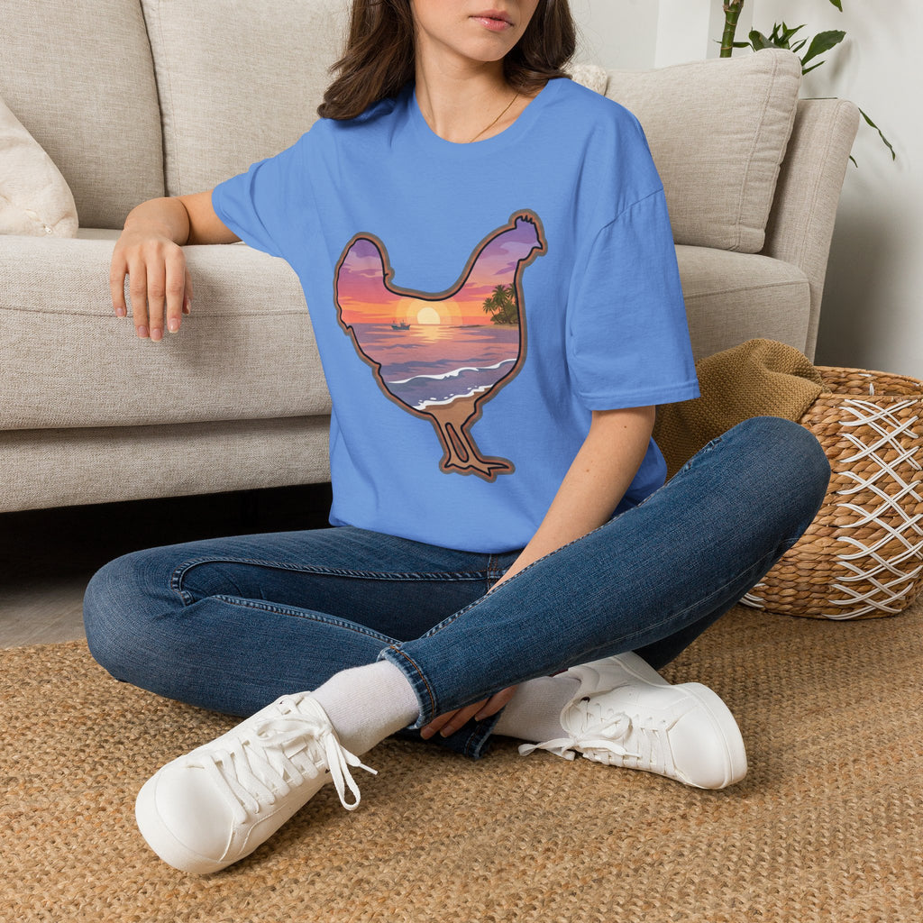 Hen Silhouette Beach V T-Shirt