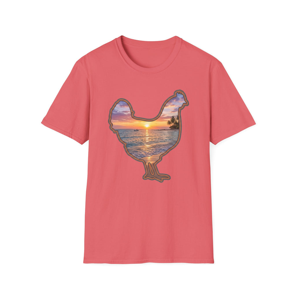 Hen Silhouette Beach T-Shirt