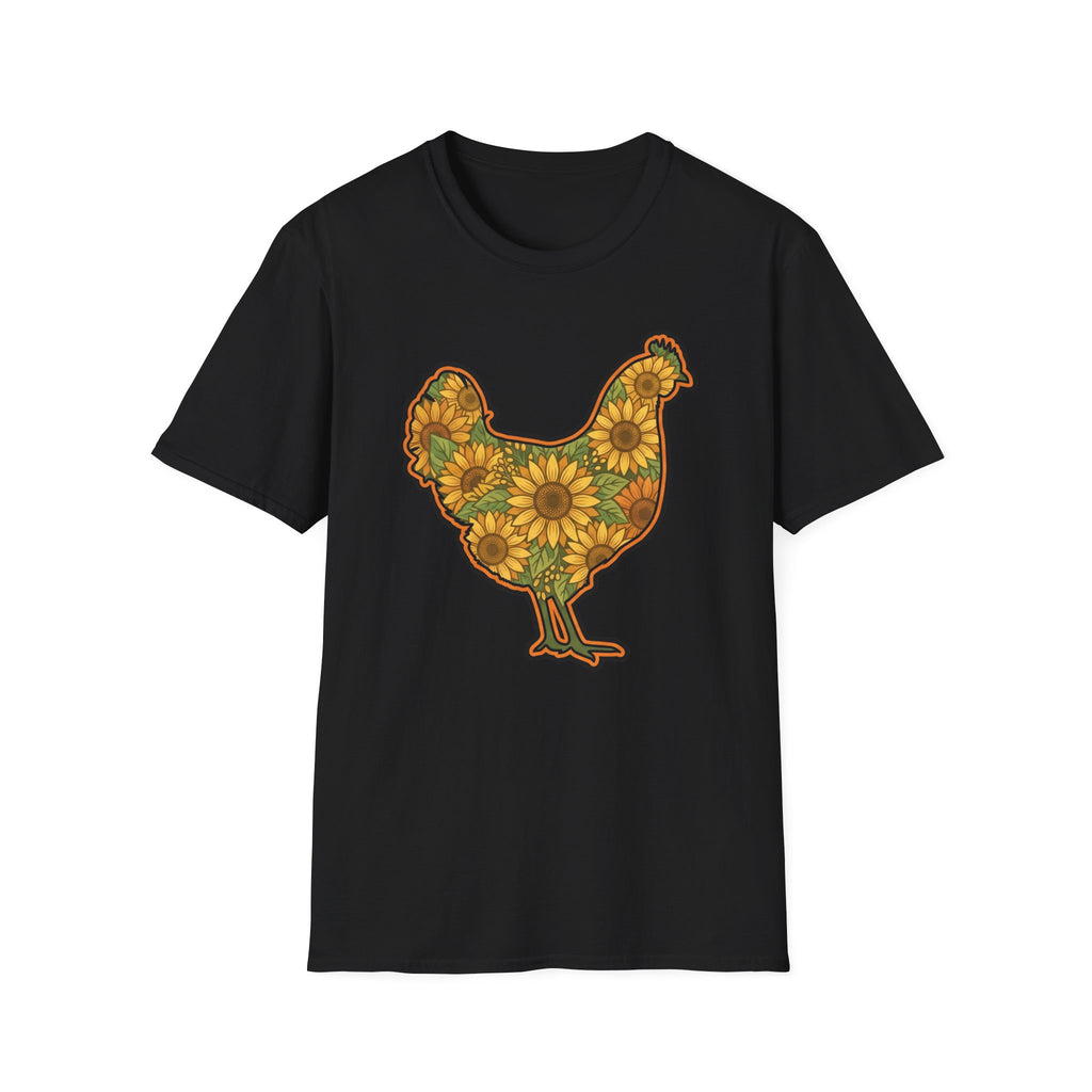 Hen Silhouette Sunflower V T-Shirt