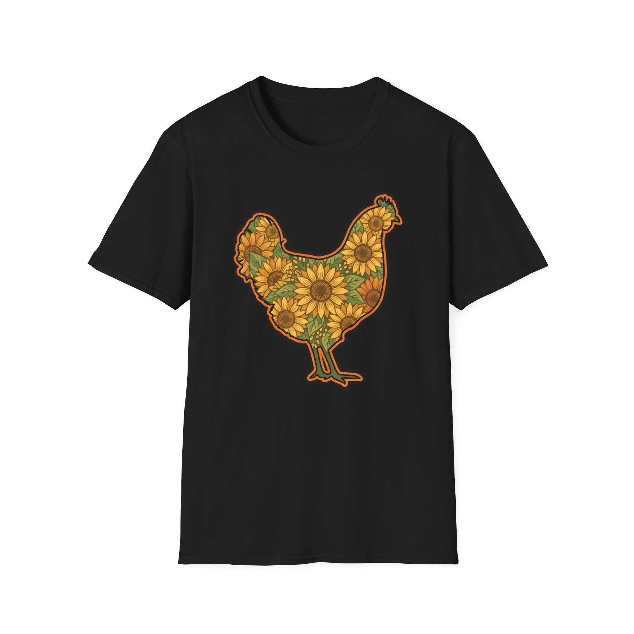 Hen Silhouette Sunflower V T-Shirt