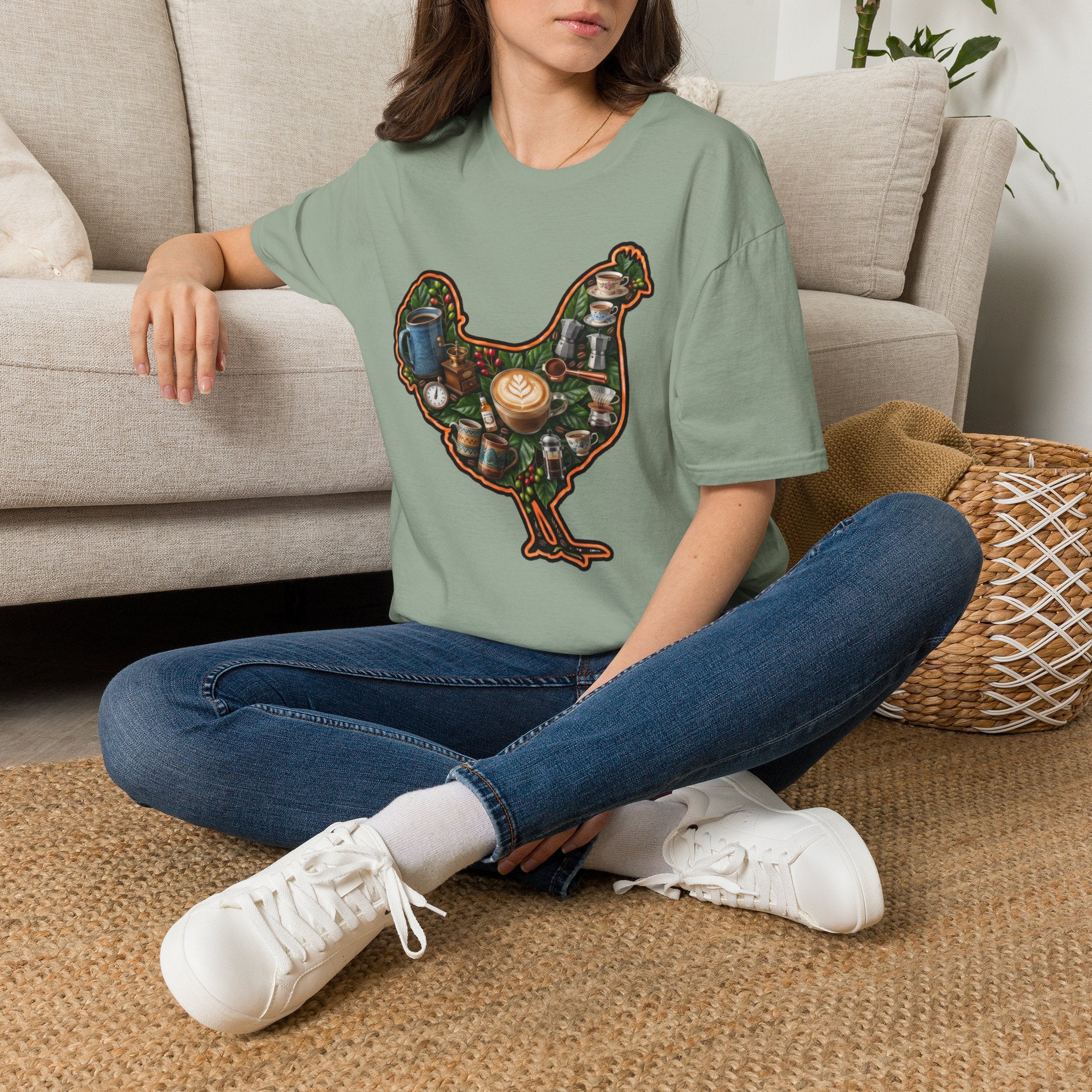 Hen Silhouette Coffee T-Shirt