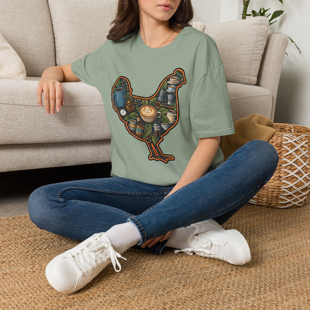 Hen Silhouette Coffee V T-Shirt