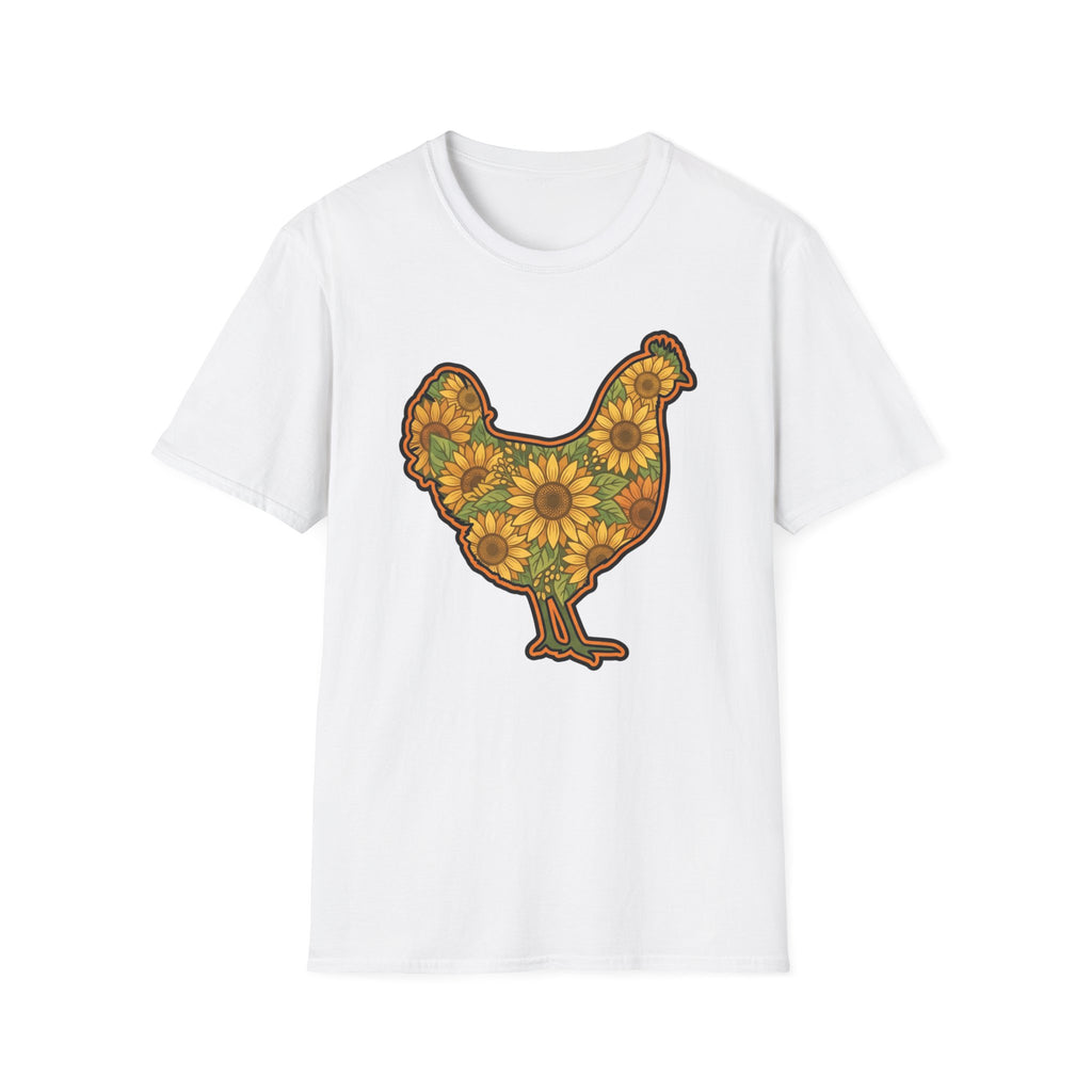 Hen Silhouette Sunflower V T-Shirt